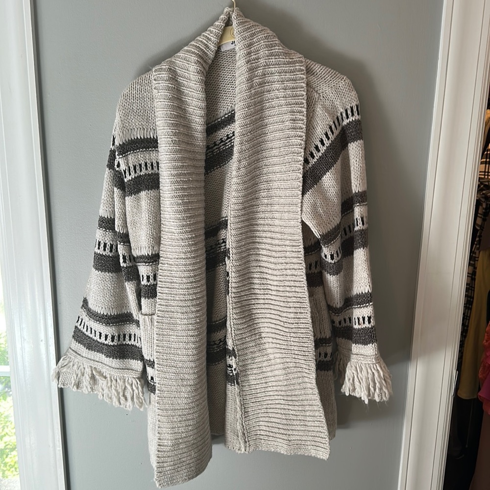 Tan & grey sweater
